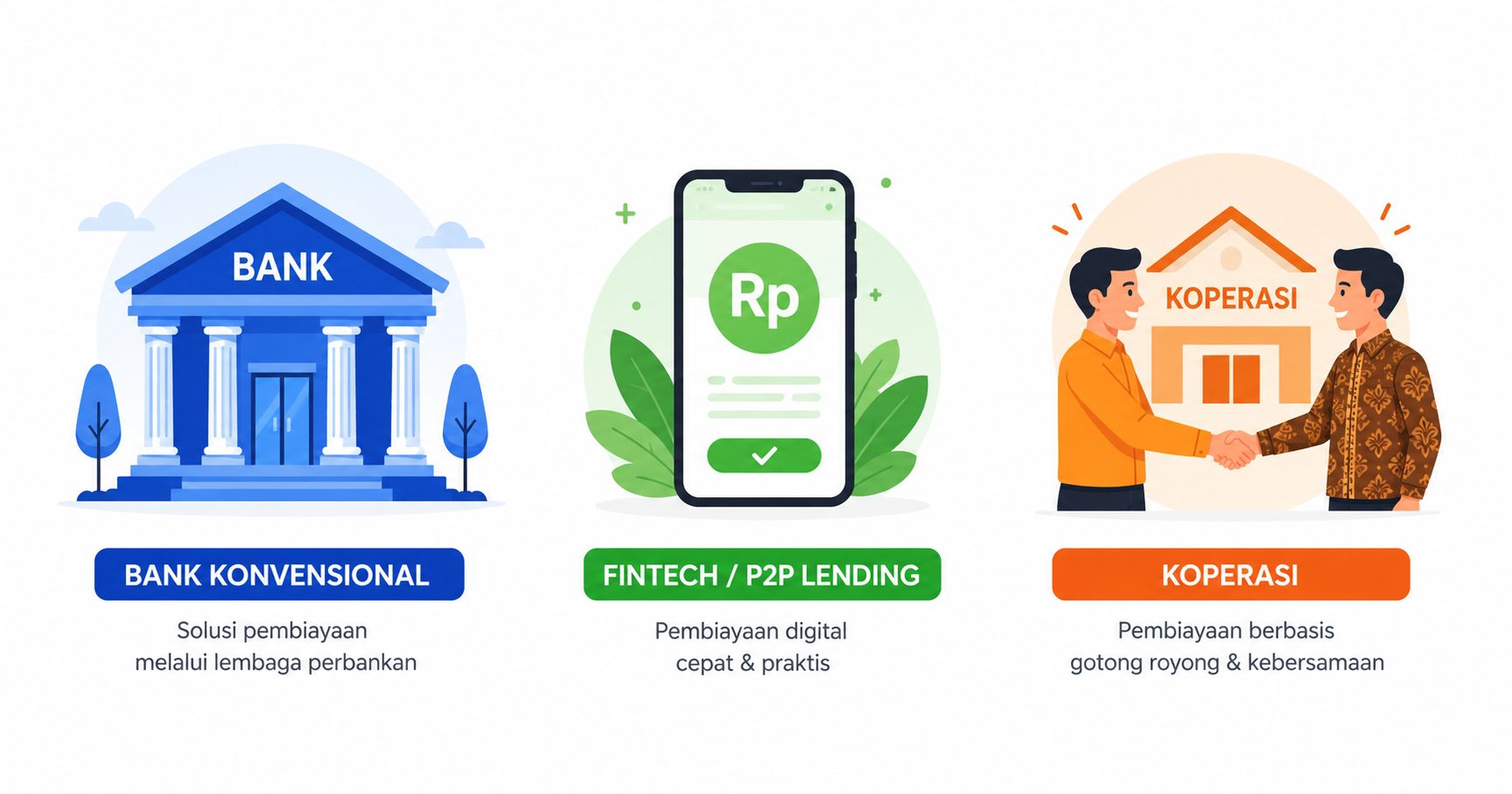 pinjaman bank vs pinjol legal vs koperasi